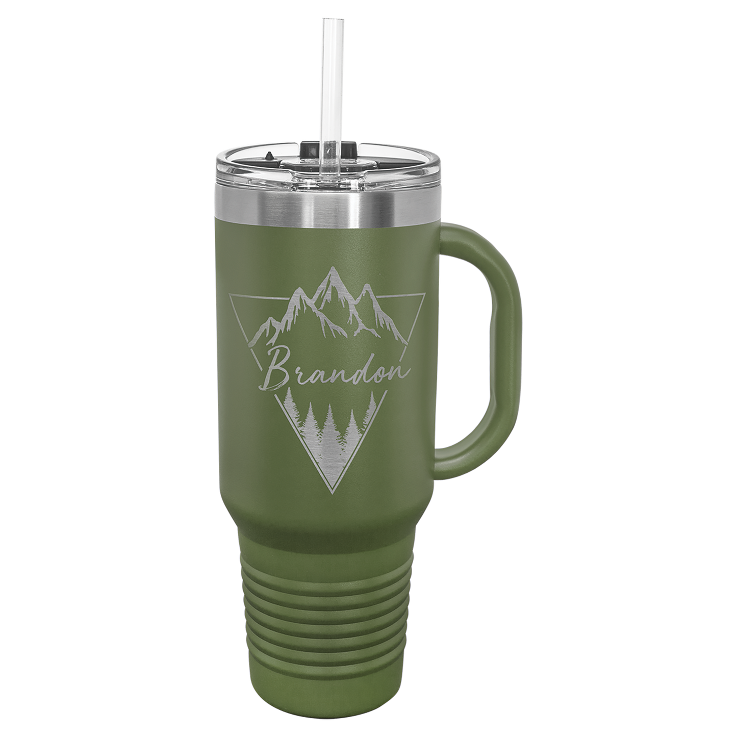 Polar Camel™ 40 oz. Travel Mug with Handle, Straw Included - Personalized