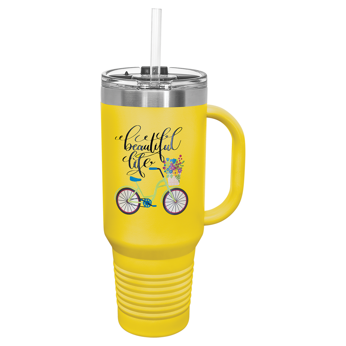 Polar Camel™ 40 oz. Travel Mug with Handle, Straw Included - Personalized