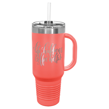 Polar Camel™ 40 oz. Travel Mug with Handle, Straw Included - Personalized