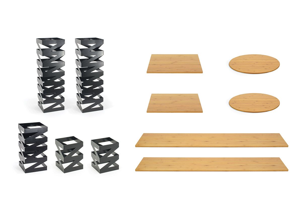 FOH Zig Zag Matte Black Display , Buffet Essentials Starter Package, Matte Black