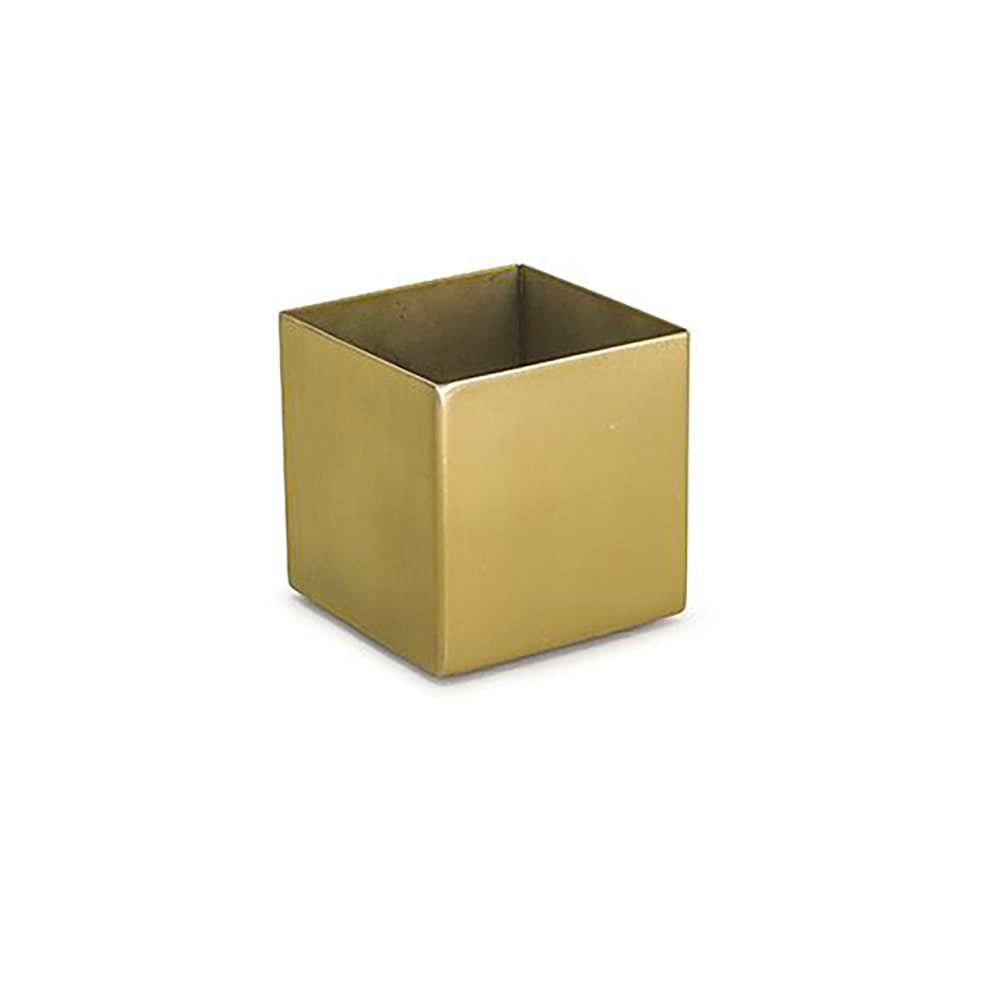 Front of the House ASC017GOS22 4 oz. Matte Brass Brushed Stainless Steel Square Ramekin - 6/Case
