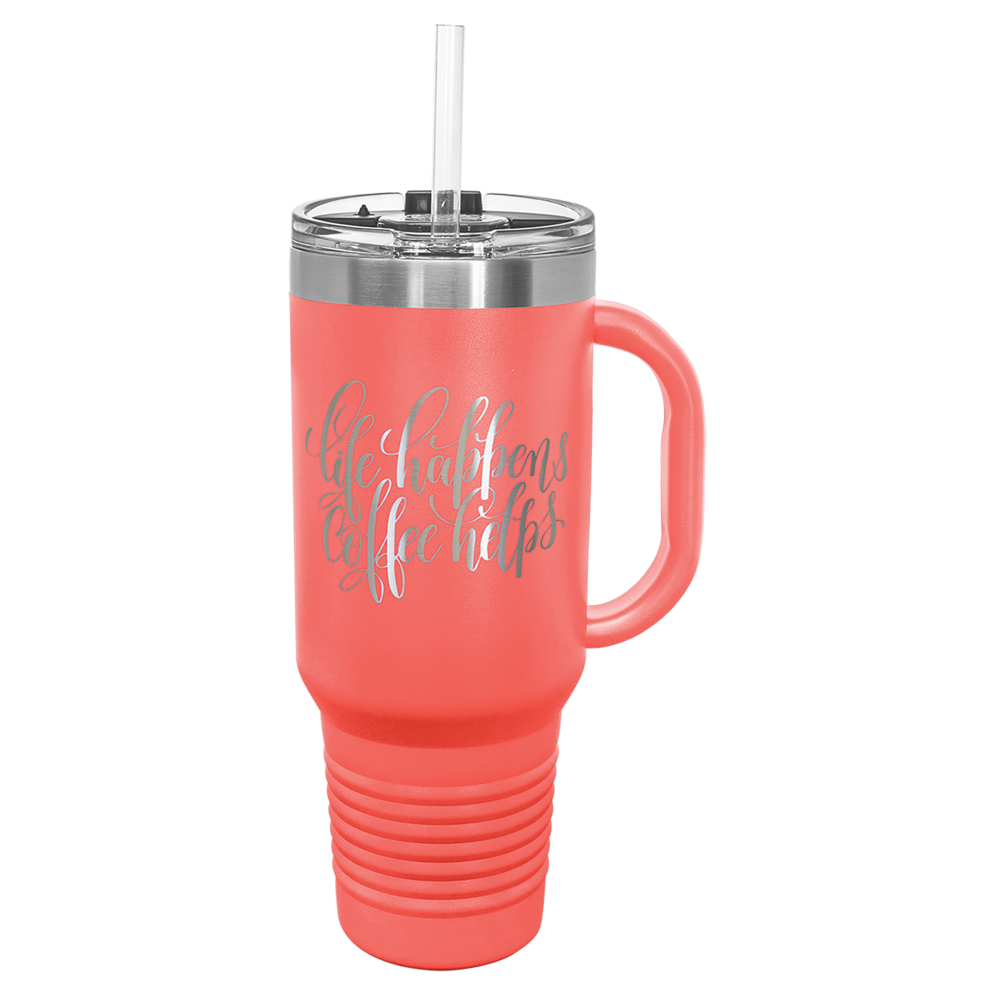 Polar Camel™ 40 oz. Travel Mug with Handle, Straw Included - Personalized