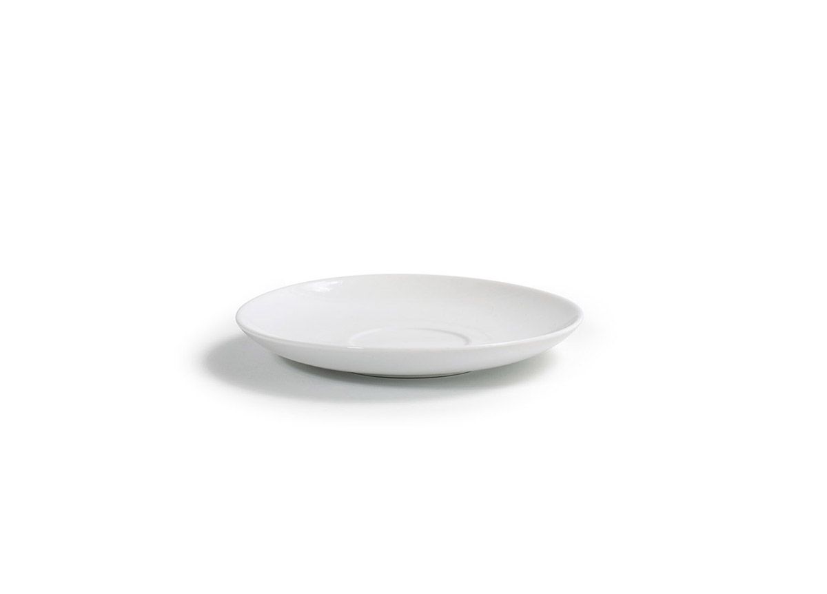 6.25" Round Seattle Saucer - Porcelain, White, Front of the House DCS061WHP23, 12/PK