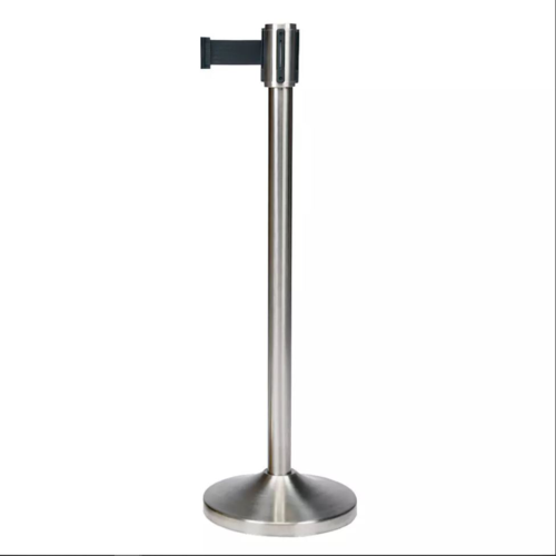 CSL 5500SS-BLK 39" Stainless Steel Stanchion Set with 78" Belt and 2 Posts