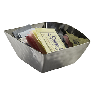 Hammered 18/10 Stainless Curved Sugar Pack Holder / Candy Dish Stackable - CHM027