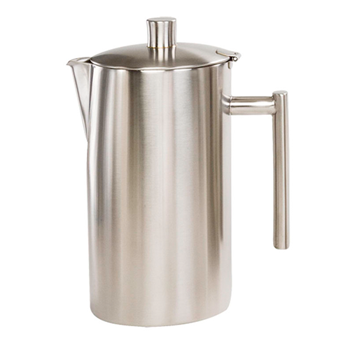Crescendo Brushed 18/10 Stainless Double Wall Coffee Pot with Hinged Lid 57 oz.
