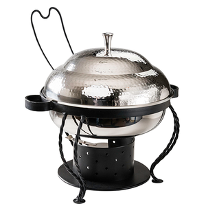 Event! Hammered 18/10 Stainless 6 quart Round Chafing Dish Set - EVE8RSS